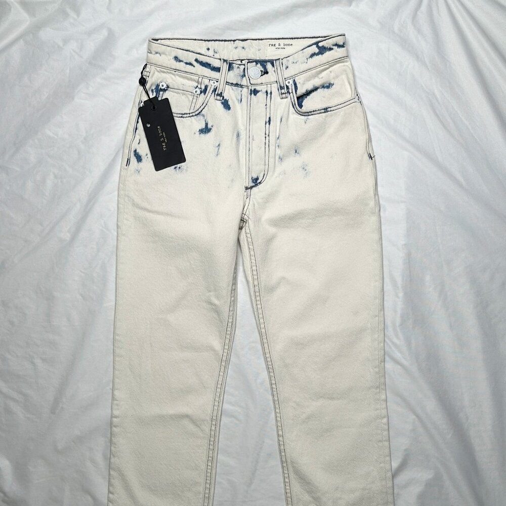 Rag & Bone Jean Women 23 Nina High Rise Ankle Cigarette Button Fly Acid Wash NWT